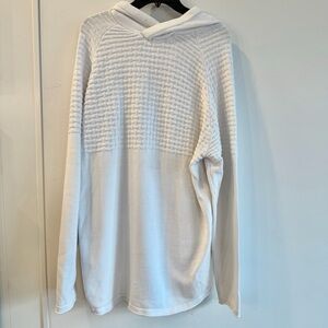 BKE Men's White Textured Sweater Hoodie